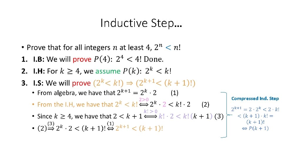Inductive Step… • Compressed Ind. Step 