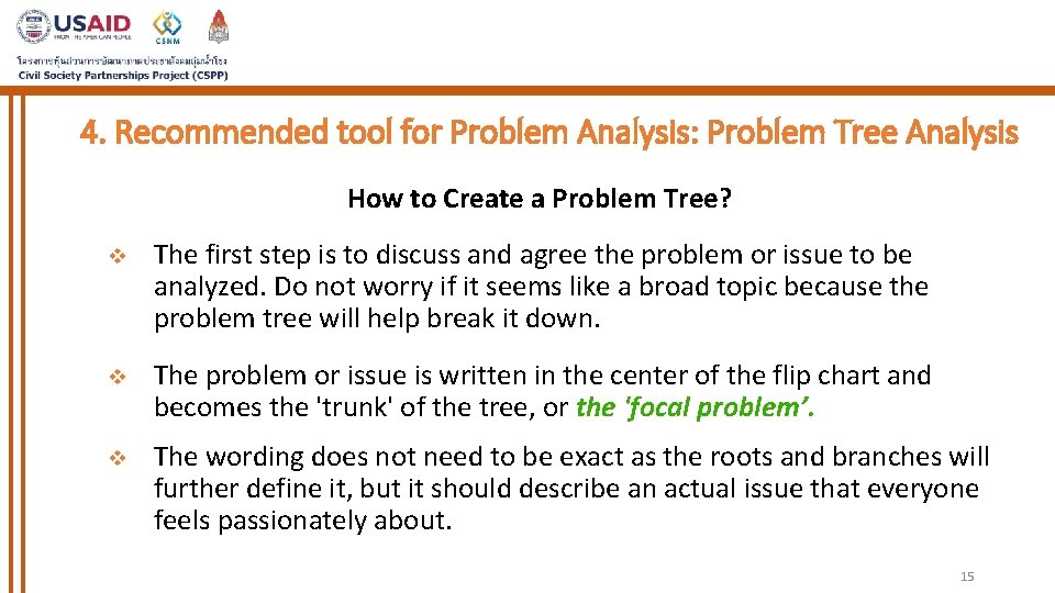 4. Recommended tool for Problem Analysis: Problem Tree Analysis How to Create a Problem 4. Recommended tool for Problem Analysis: Problem Tree Analysis How to Create a Problem