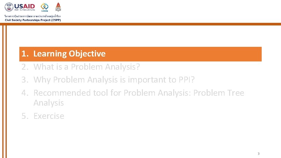 1. 2. 3. 4. Learning Objective What is a Problem Analysis? Why Problem Analysis 1. 2. 3. 4. Learning Objective What is a Problem Analysis? Why Problem Analysis