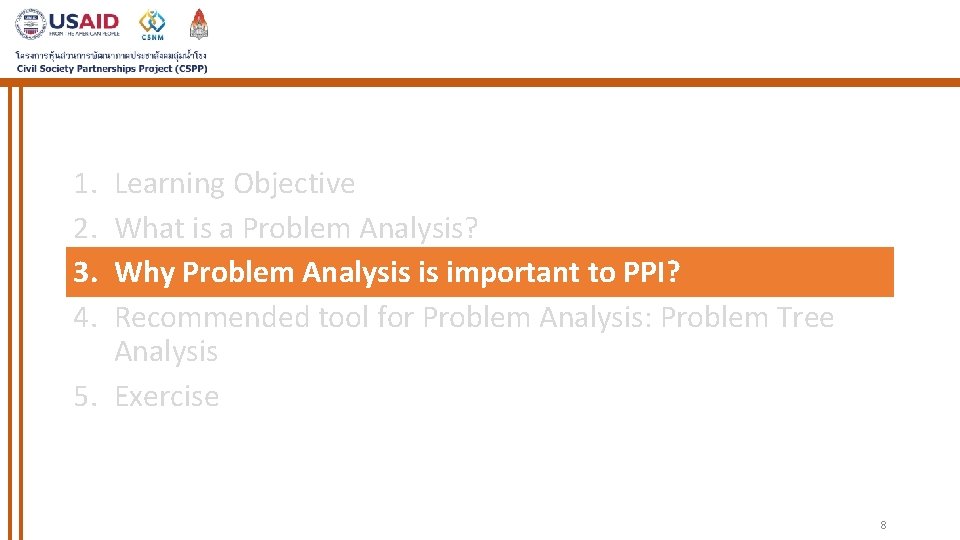 1. 2. 3. 4. Learning Objective What is a Problem Analysis? Why Problem Analysis 1. 2. 3. 4. Learning Objective What is a Problem Analysis? Why Problem Analysis