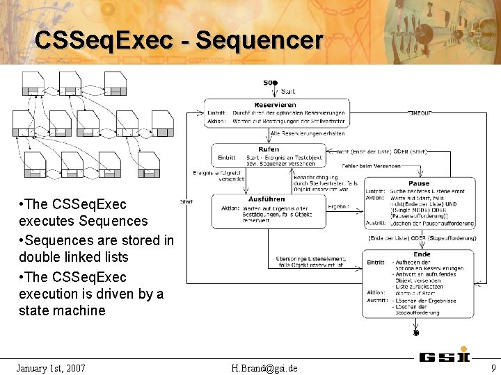 CSSeq. Exec - Sequencer • The CSSeq. Exec executes Sequences • Sequences are stored