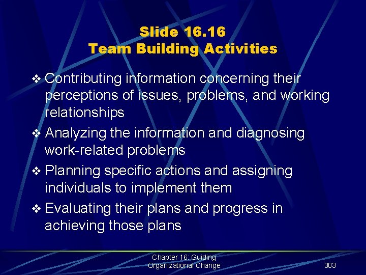 Slide 16. 16 Team Building Activities v Contributing information concerning their perceptions of issues,