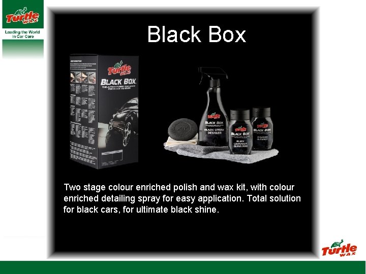 Black Box Two stage colour enriched polish and wax kit, with colour enriched detailing