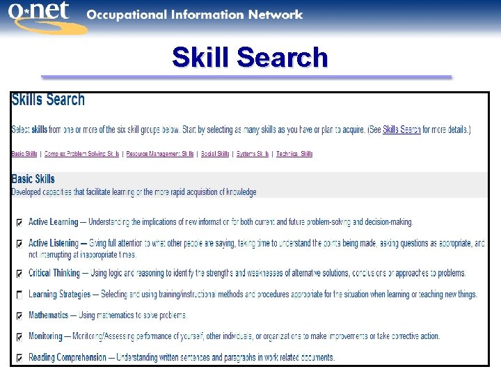 Skill Search 18 