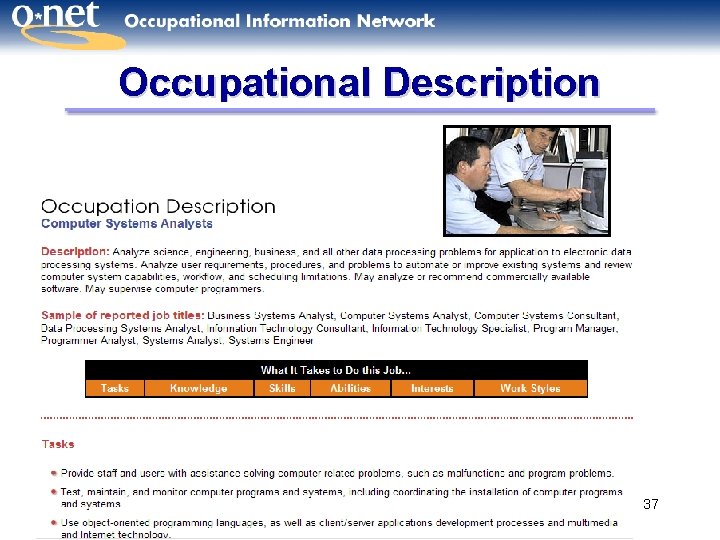 Occupational Description 37 