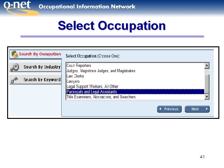 Select Occupation 41 