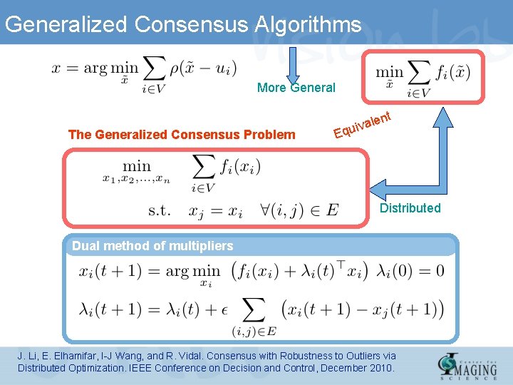 Generalized Consensus Algorithms More General nt The Generalized Consensus Problem ale v i u
