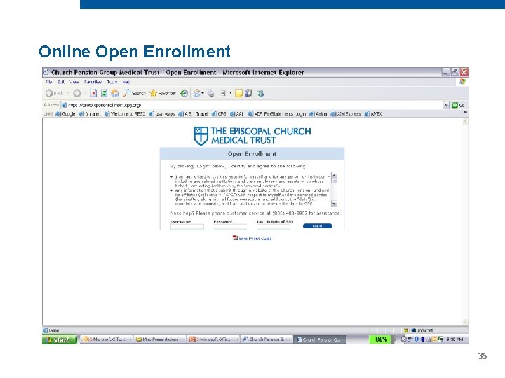 Online Open Enrollment 35 