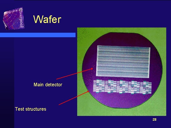 Wafer Main detector Test structures 28 
