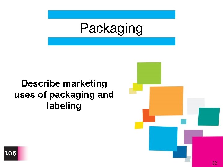 Packaging Describe marketing uses of packaging and labeling 5 32 