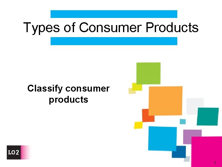 Types of Consumer Products Classify consumer products 2 7 