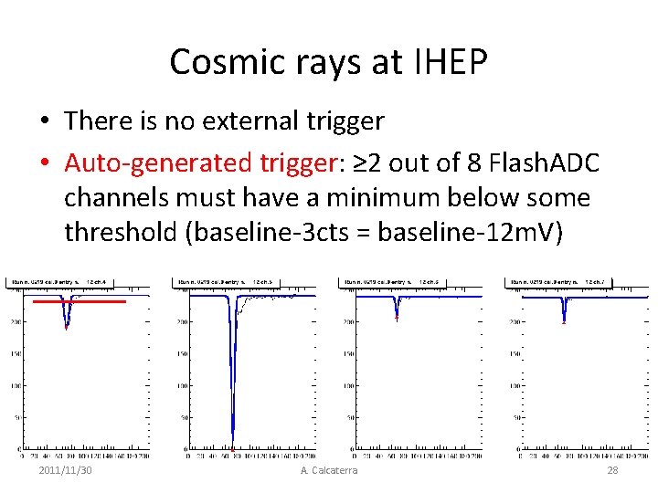 Cosmic rays at IHEP • There is no external trigger • Auto-generated trigger: ≥