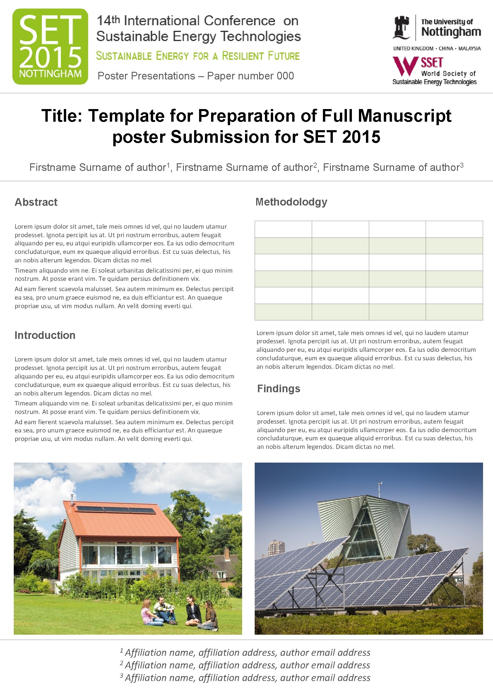 Poster Presentations – Paper number 000 Title: Template for Preparation of Full Manuscript poster