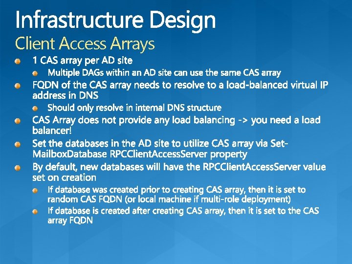 Client Access Arrays 