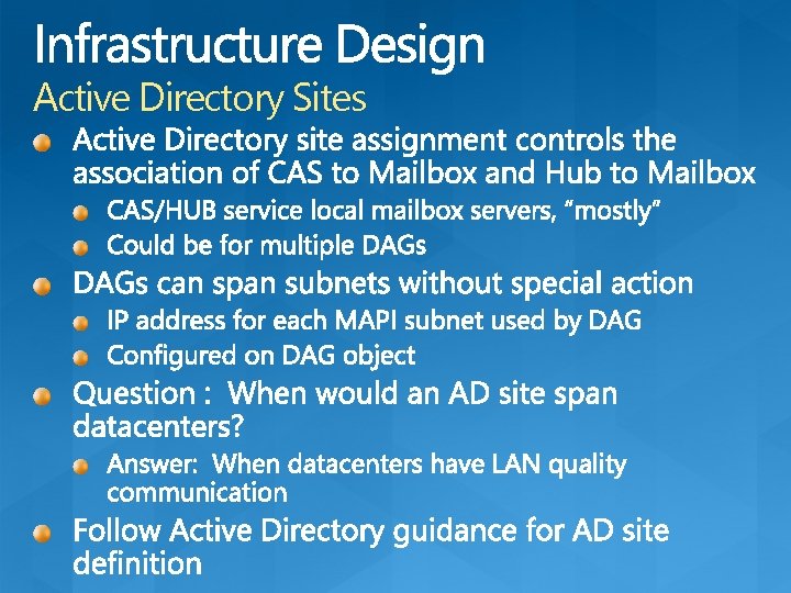 Active Directory Sites 
