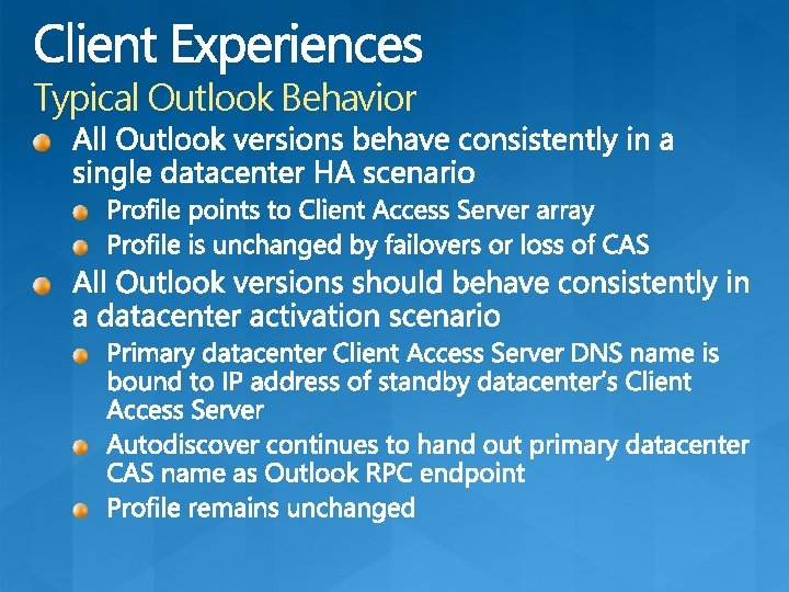 Typical Outlook Behavior 