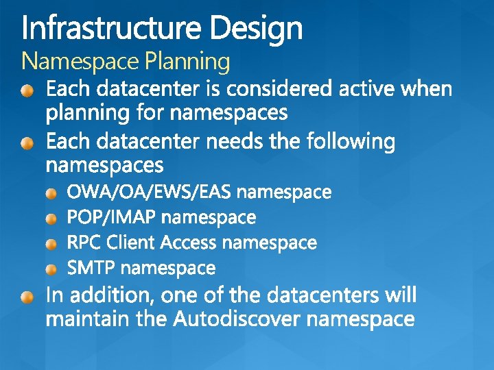 Namespace Planning 