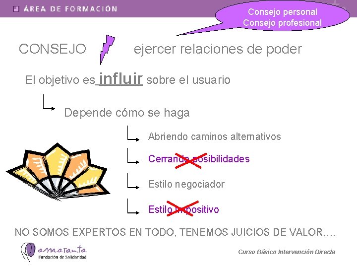 Consejo personal Consejo profesional CONSEJO ejercer relaciones de poder El objetivo es influir sobre