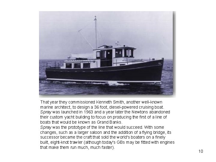 That year they commissioned Kenneth Smith, another well-known marine architect, to design a 36