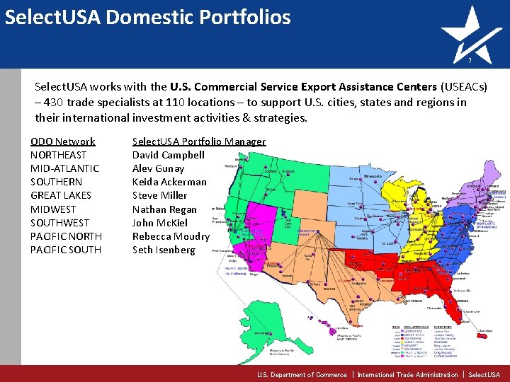 Select. USA Domestic Portfolios 7 Select. USA works with the U. S. Commercial Service