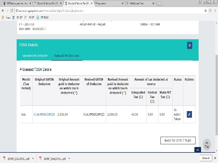 Designed and Developed by GSTN TDS TCS credit received Table . “GSTN Internal Confidential”