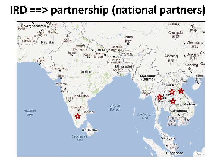 IRD ==> partnership (national partners) 