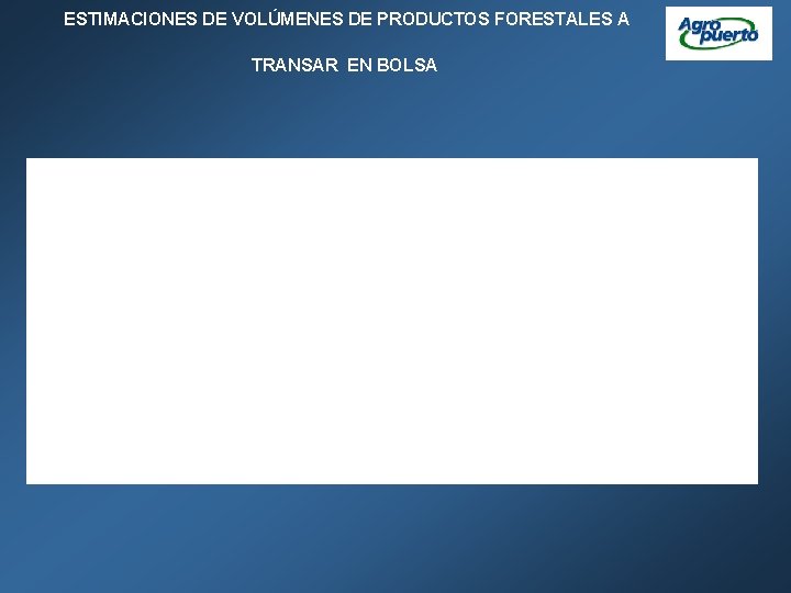 ESTIMACIONES DE VOLÚMENES DE PRODUCTOS FORESTALES A TRANSAR EN BOLSA 