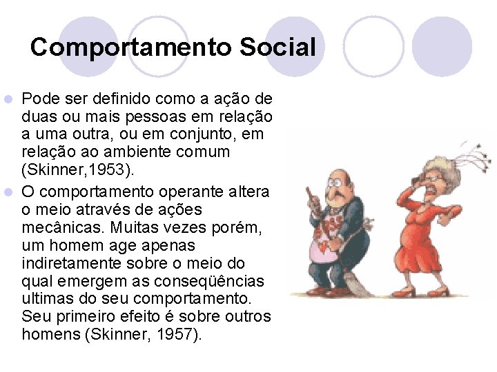 Comportamento Social Pode ser definido como a ação de duas ou mais pessoas em