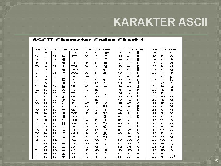 KARAKTER ASCII 15 