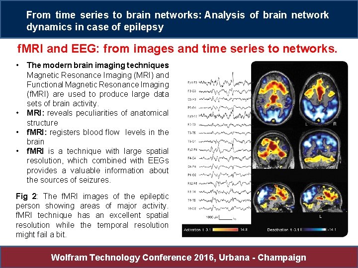 From time series to brain networks: Analysis of brain network dynamics in case of
