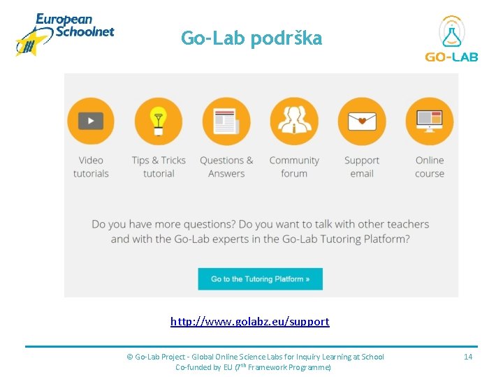 Place for your logo Go-Lab podrška http: //www. golabz. eu/support © Go-Lab Project -