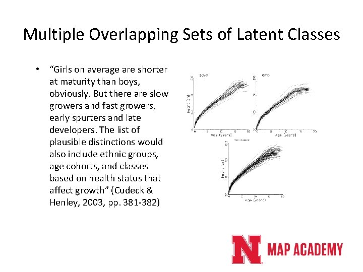 Multiple Overlapping Sets of Latent Classes • “Girls on average are shorter at maturity Multiple Overlapping Sets of Latent Classes • “Girls on average are shorter at maturity
