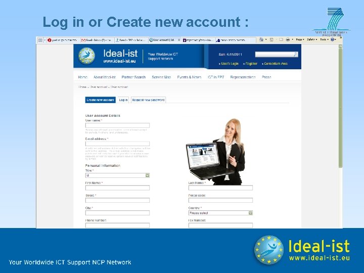 Log in or Create new account : 