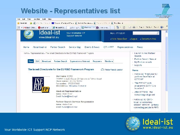 Website - Representatives list 