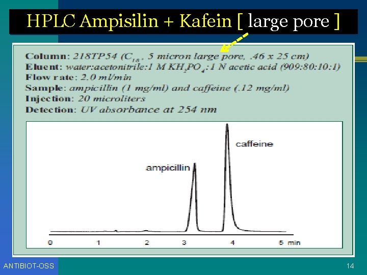 HPLC Ampisilin + Kafein [ large pore ] ANTIBIOT-OSS 14 