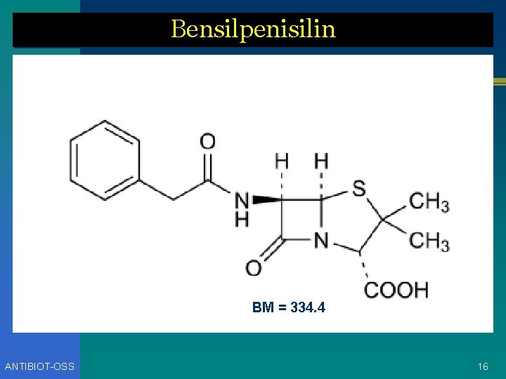 Bensilpenisilin BM = 334. 4 ANTIBIOT-OSS 16 