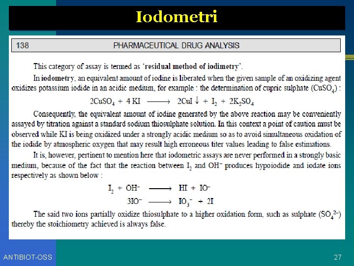 Iodometri ANTIBIOT-OSS 27 