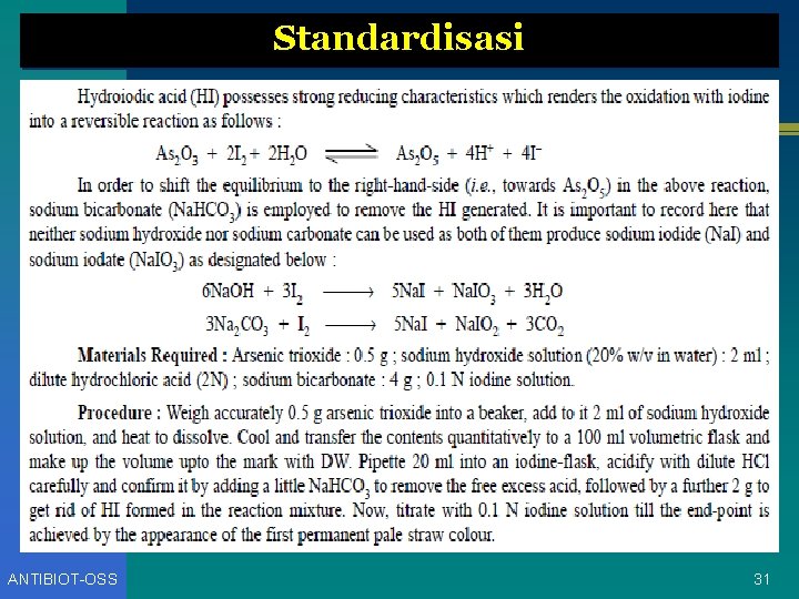 Standardisasi ANTIBIOT-OSS 31 