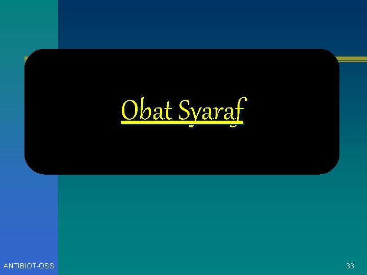 Obat Syaraf ANTIBIOT-OSS 33 