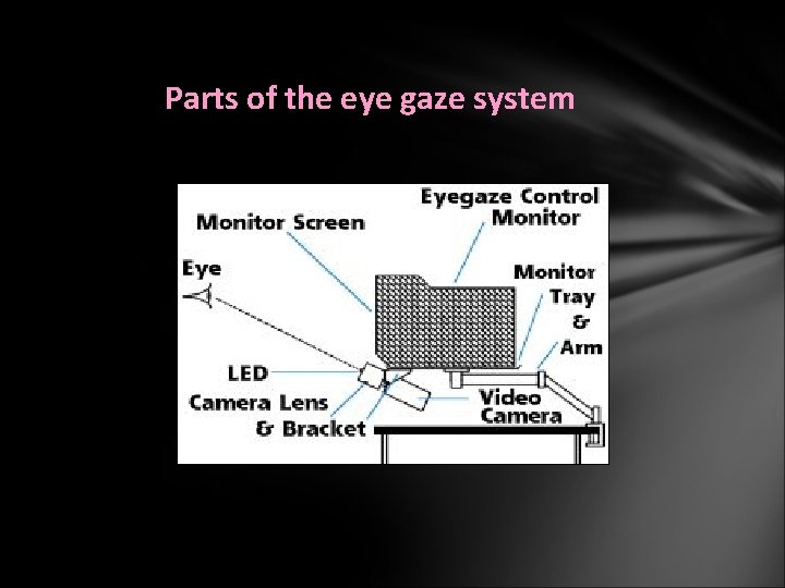 Parts of the eye gaze system 