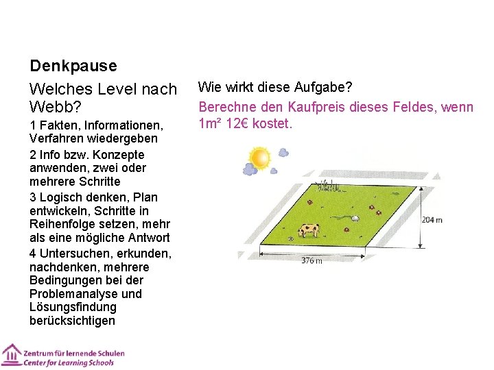 Denkpause Welches Level nach Webb? 1 Fakten, Informationen, Verfahren wiedergeben 2 Info bzw. Konzepte