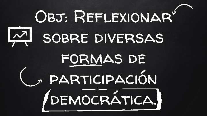 Obj: Reflexionar sobre diversas formas de participación democrática. Obj: Reflexionar sobre diversas formas de participación democrática.