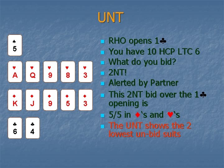 UNT n 5 n A Q 9 8 3 n n n K J