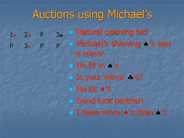 Auctions using Michael’s 1 2 P 3 n P 3 P P n n