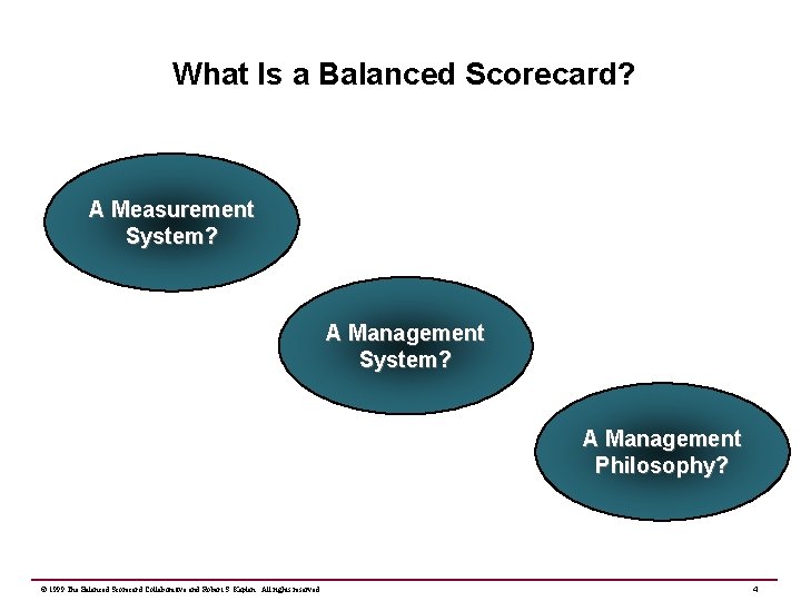 What Is a Balanced Scorecard? A Measurement System? A Management System? A Management Philosophy?