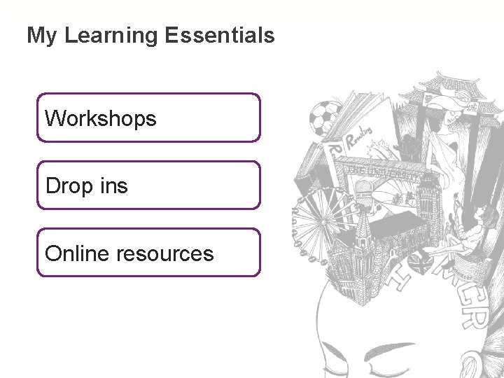 My Learning Essentials Workshops Drop ins Online resources 