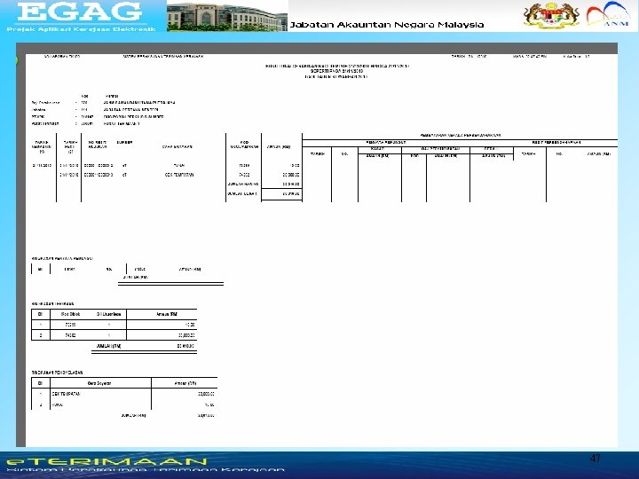 Maklumat resit Perbendaharaan dikemaskini Selepas PP mendapat status 8 PEJABAT PROJEK APLIKASI KERAJAAN ELEKTRONIK