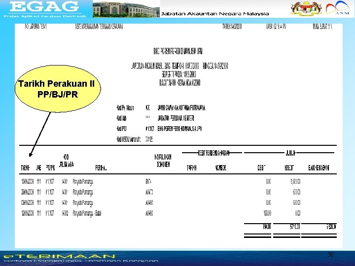 Tarikh Perakuan II PP/BJ/PR PEJABAT PROJEK APLIKASI KERAJAAN ELEKTRONIK 50 