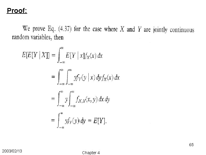 Proof: 65 2003/02/13 Chapter 4 