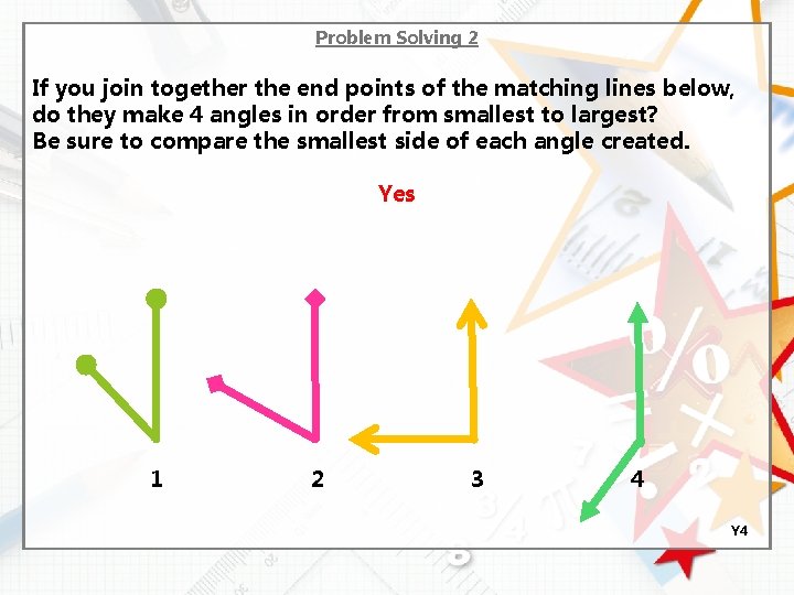 Problem Solving 2 If you join together the end points of the matching lines